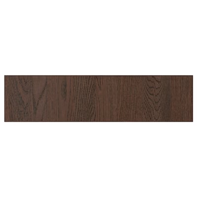 Wooden panel, dark brown, rectangular, oak veneer with solid wood edge.
