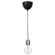 SKAFTET black pendant lamp with led bulb, modern design.