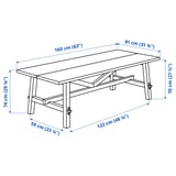 Illustration with measurements for the product: SKOGSTA.