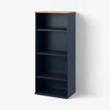 SKRUVBY Bookcase, black-blue, 60x140 cm