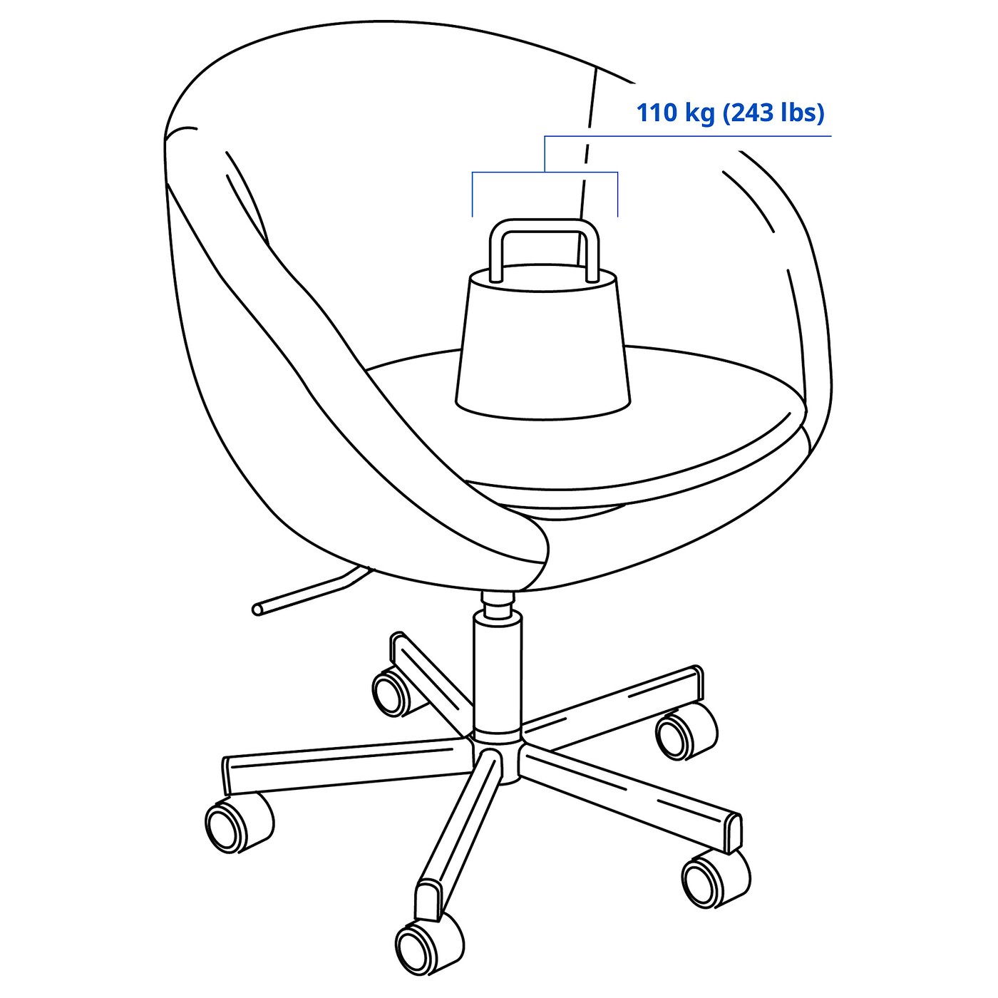 Swivel chair, SKRUVSTA, white - IKEA
