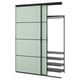 Option: SKYTTA green wall storage with shelves.