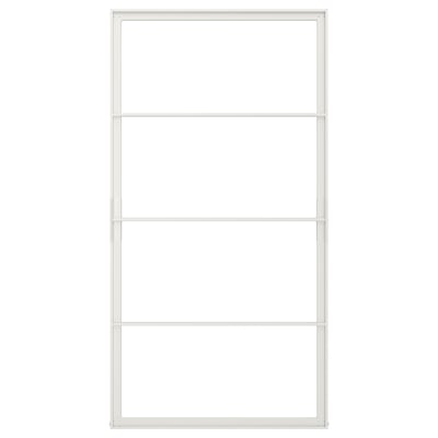 SKYTTA white aluminum sliding door frame, modern minimalist design.