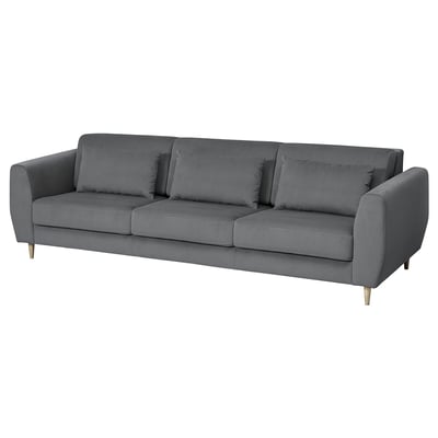 Grey modern sofa, SLATORP, with adjustable cushions, sleek legs, and comfortable, supportive design.
