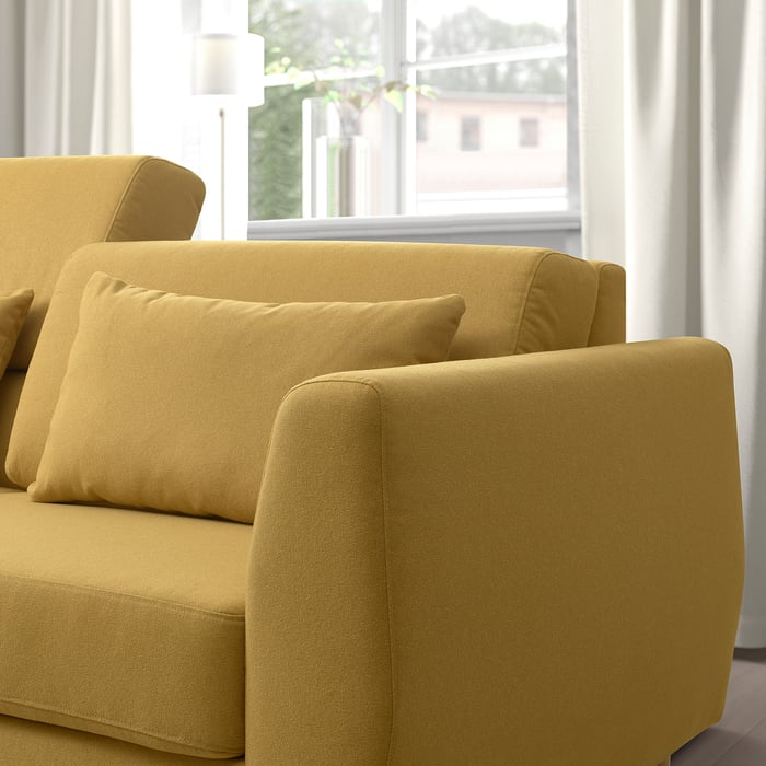 SLATORP 3seat sofa, with chaise longue, left yellow IKEA