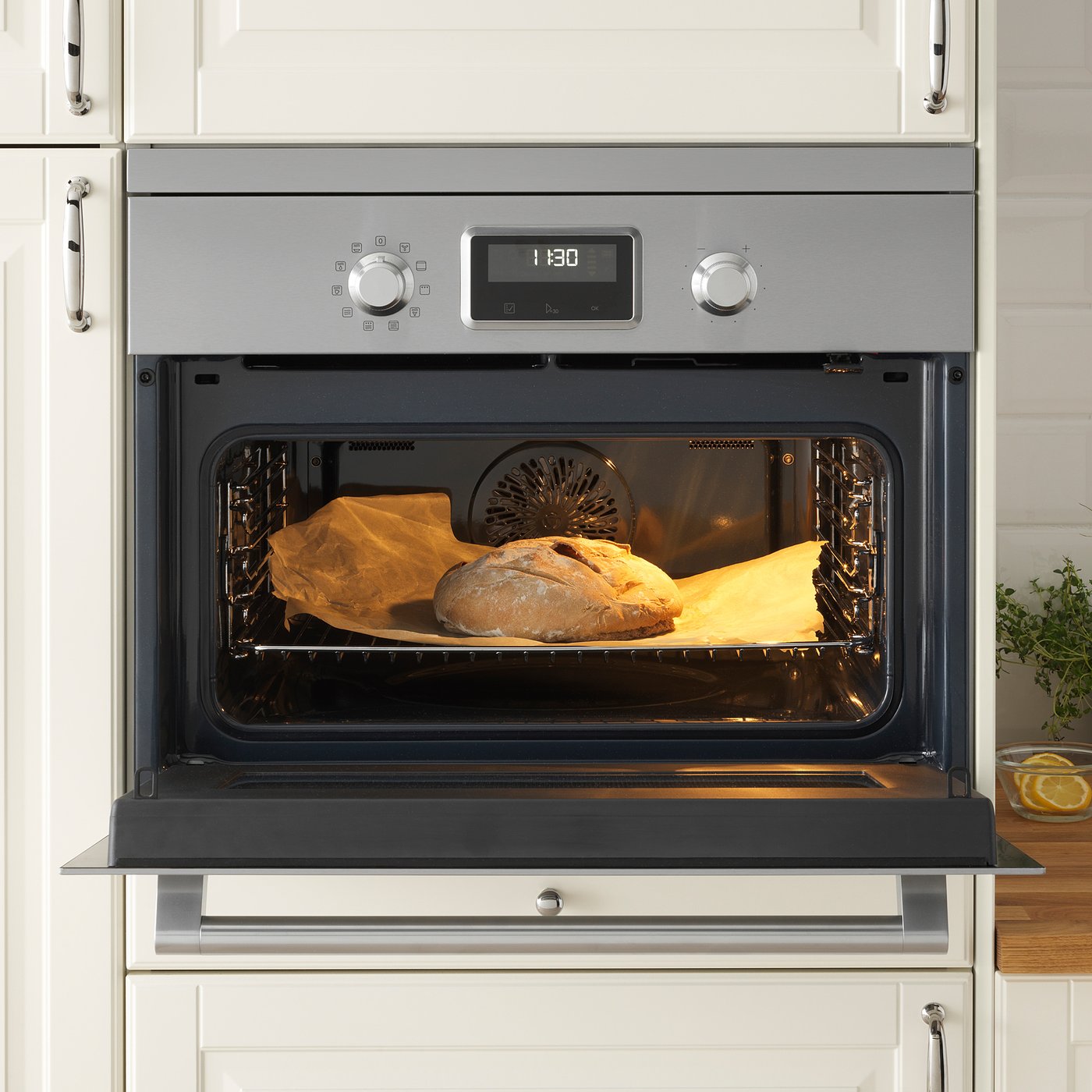 SMAKSAK Microwave combi with forced air, stainless steel - IKEA