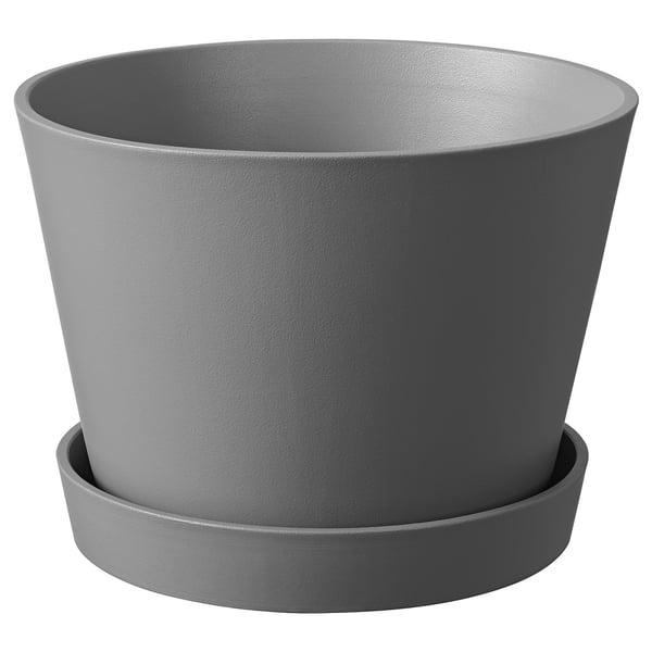 Smulgubbe Plant Pot And Saucer Concrete Effect Outdoor Ikea