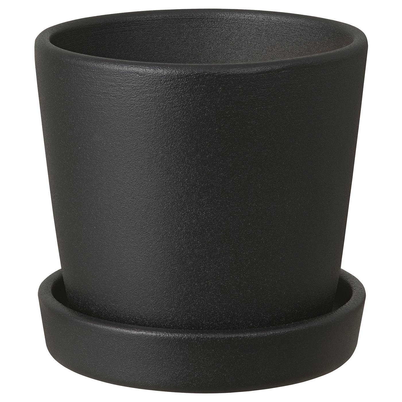 SMULGUBBE plant pot with saucer, in/outdoor black, 6 cm - IKEA