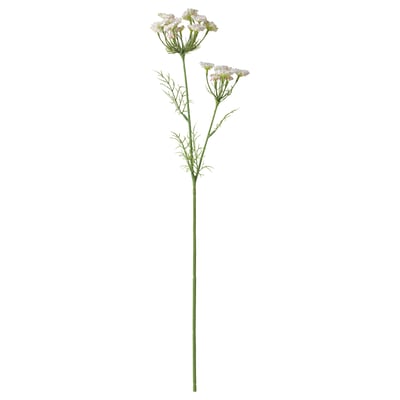 SMYCKA white fake flower stem, eco-friendly, 50% recycled plastic, delicate and detailed, perfect for decoration.