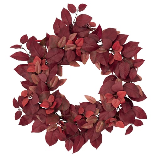 SMYCKA Artificial wreath, in/outdoor red, 65 cm