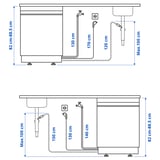 Illustration with measurements for the product: SÖDERBODA.