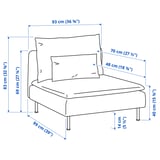 Illustration with measurements for the product: SÖDERHAMN.
