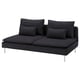 SÖDERHAMN modular sofa, black, texture pattern, low profile, deep seats, metal legs.