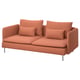 SÖDERHAMN sofa, orange-brown corduroy, soft deep seats, minimalist design.