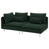 SÖDERHAMN deep seat corner sofa in dark green, modern design with removable cushions.