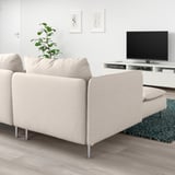 SÖDERHAMN sectional sofa in beige living room with chaise, tv stand, and plant.
