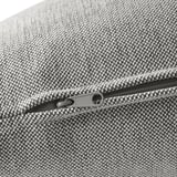 Close-up of SÖDERHAMN sofa zipper, showing durable, textured fabric and smooth zip operation.