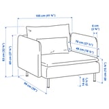 Illustration with measurements for the product: SÖDERHAMN.