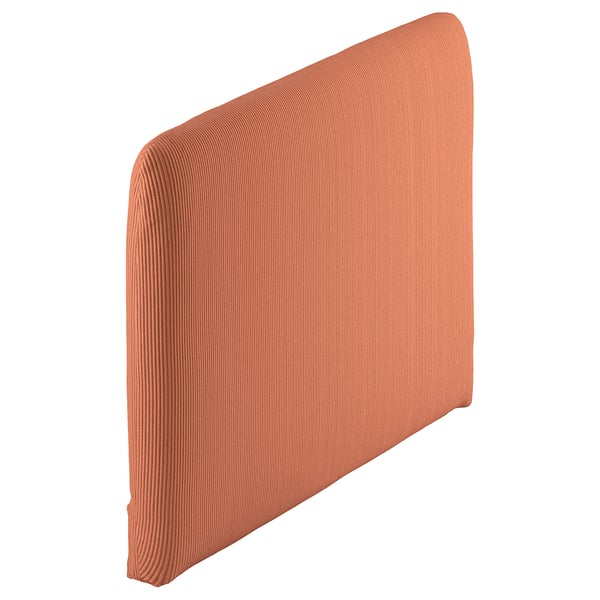 An orange SÖDERHAMN headboard in a rectangular shape with a ribbed design.