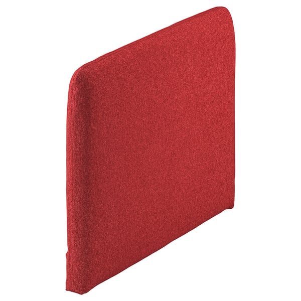 Red SÖDERHAMN sofa cushion, rectangular, deeply seat, soft fabric.