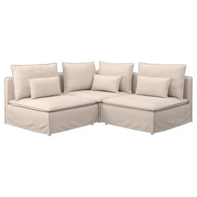 A beige SÖDERHAMN sectional sofa with multiple cushions and a modern, clean design.