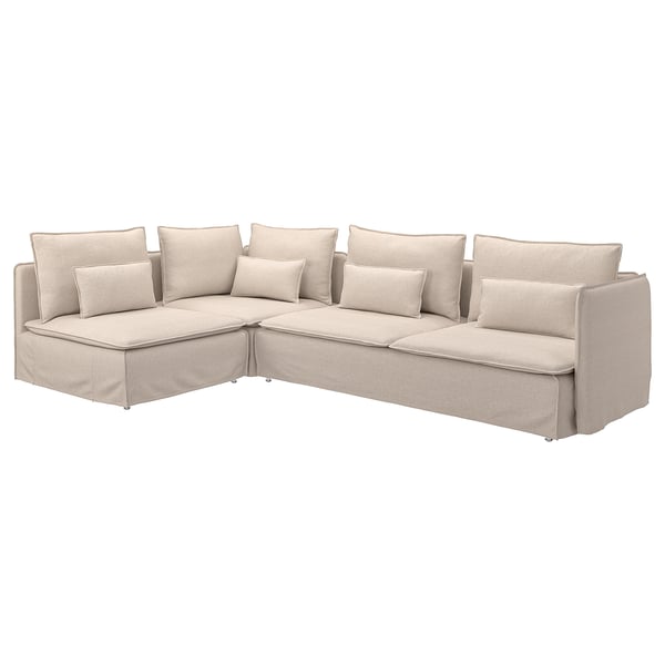 SÖDERHAMN Corner sofa, 4-seat, with open end/Gransel natural
