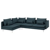 Teal SÖDERHAMN sofa, low design, metal legs.