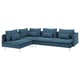 Ikea SÖDERHAMN sofa, teal, fabric, corner shape, modern design.
