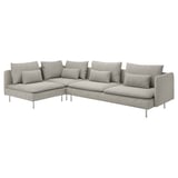 SÖDERHAMN sectional sofa, light grey, padded with polyester, l-shaped, modern minimalist design.
