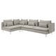 SÖDERHAMN sectional sofa, light grey, padded with polyester, l-shaped, modern minimalist design.