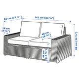 Illustration with measurements for the product: SOLLERÖN.