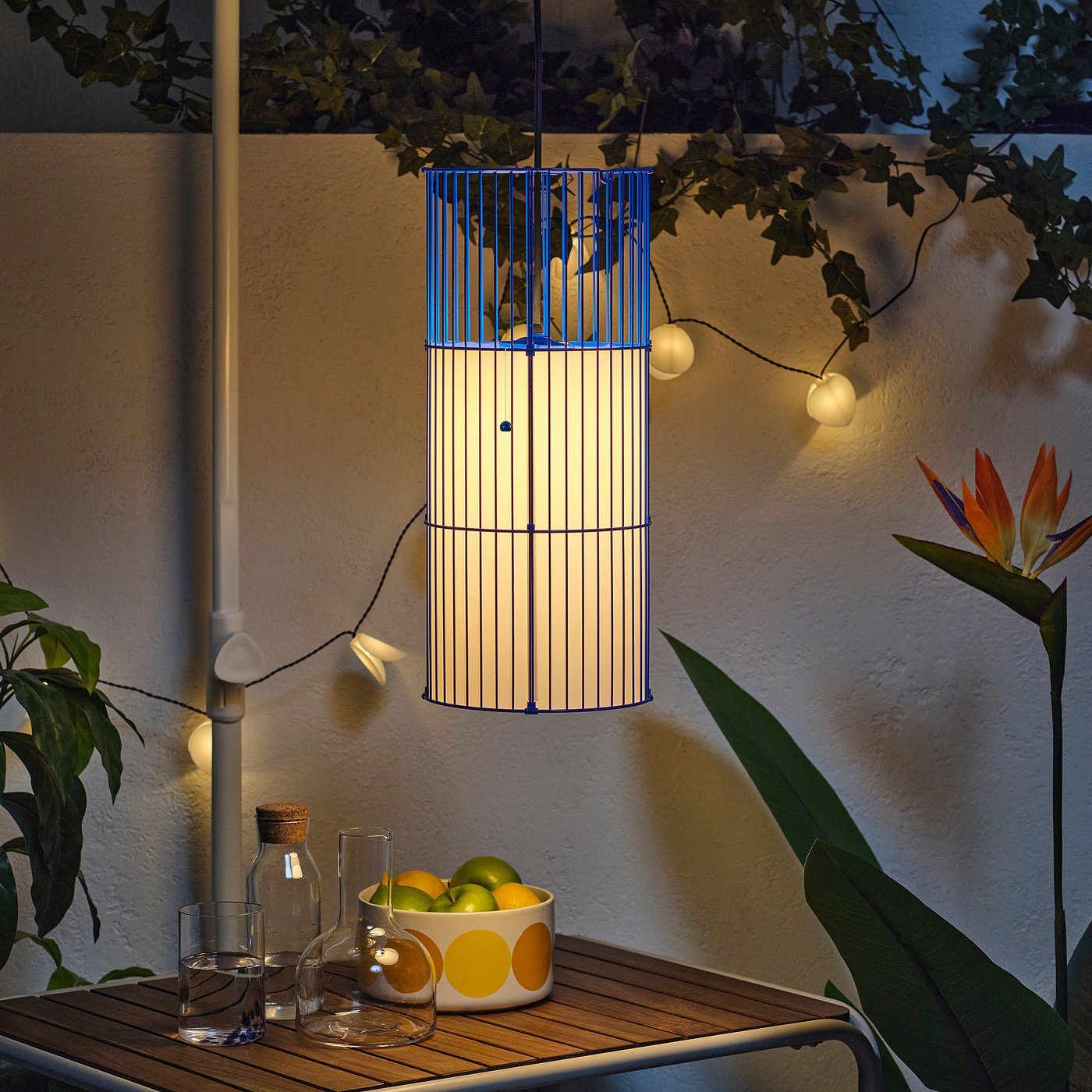 SOLVINDEN pendant lamp, blue, 48 cm - IKEA
