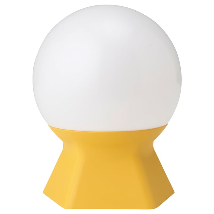 SOMMARLÅNKE LED table lamp, yellow mini/batteryoperated outdoor, 13 cm