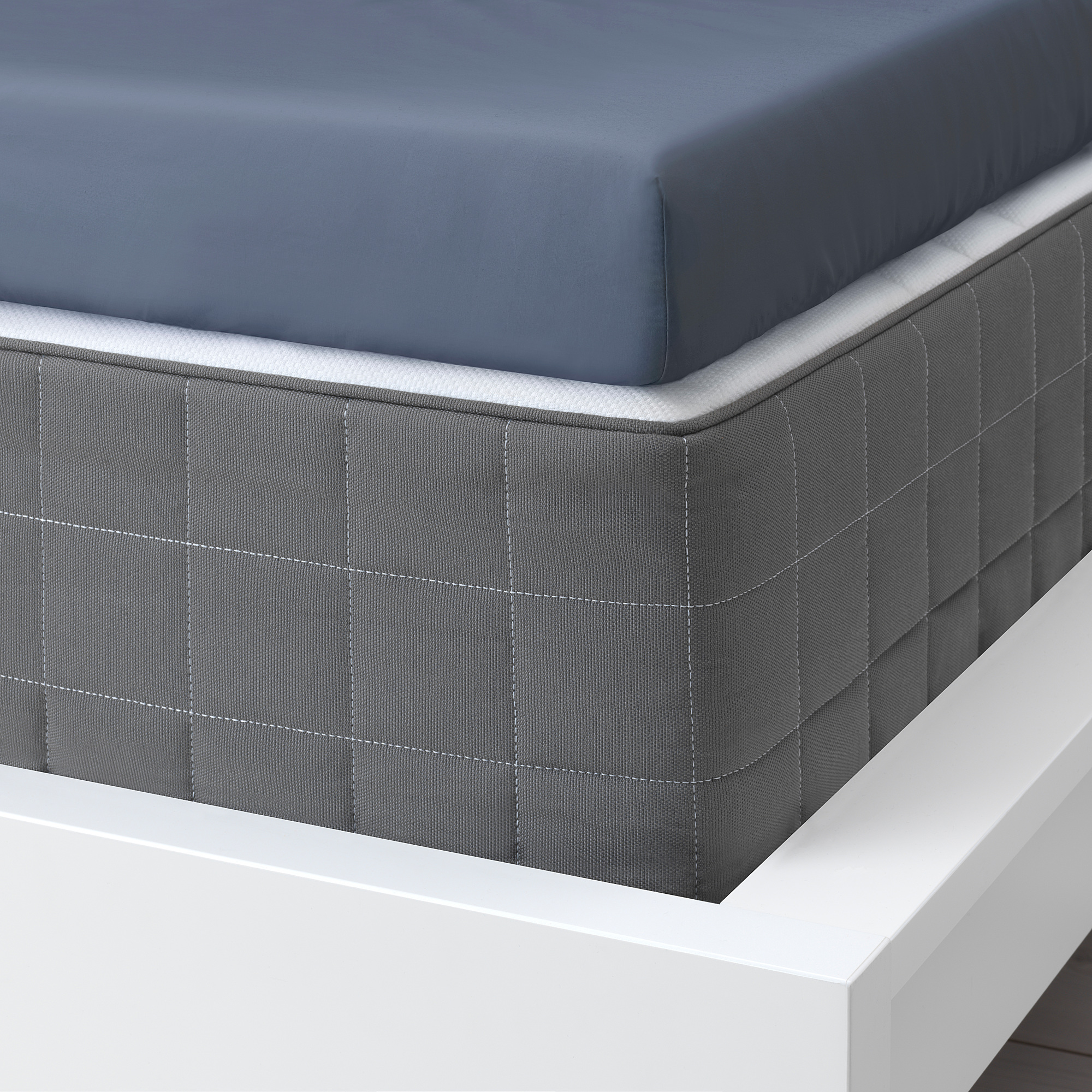 SÖMNTUTA Fitted sheet for mattress pad bluegrey IKEA