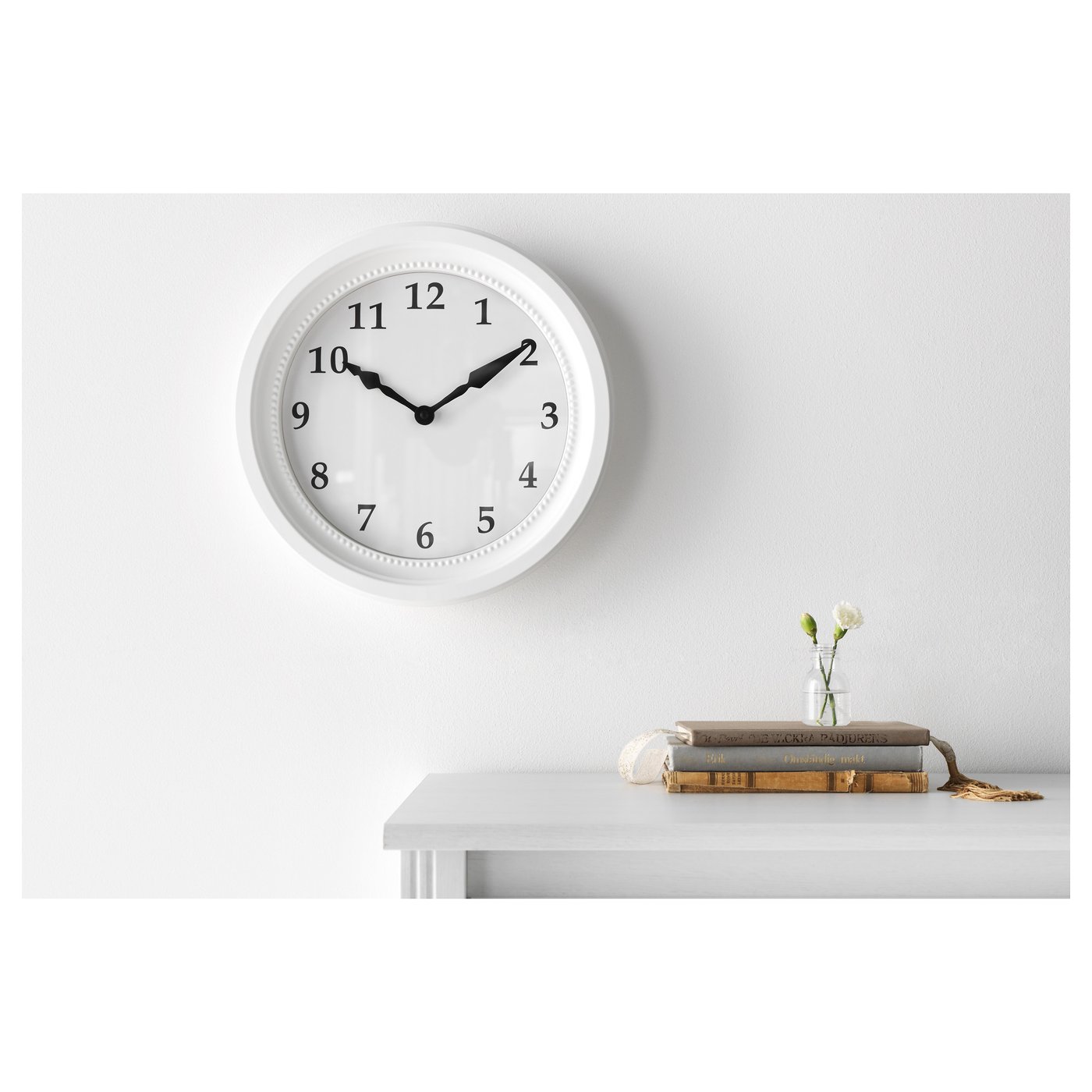 Wall clock, SÖNDRUM, low-voltage, 35 cm, white - IKEA