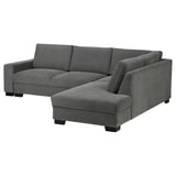 Gray SÖRVALLEN sectional sofa with chaise longue, fabric & wood, modern minimalist design.