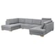 SÖRVALLEN u-shaped sofa, grey, soft fabric, modern scandinavian design.