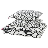 Black & white swirl bedding set: duvet & pillow, cotton-viscose, silky, zipped.