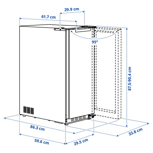 Illustration with measurements for the product: SPELNÄS.