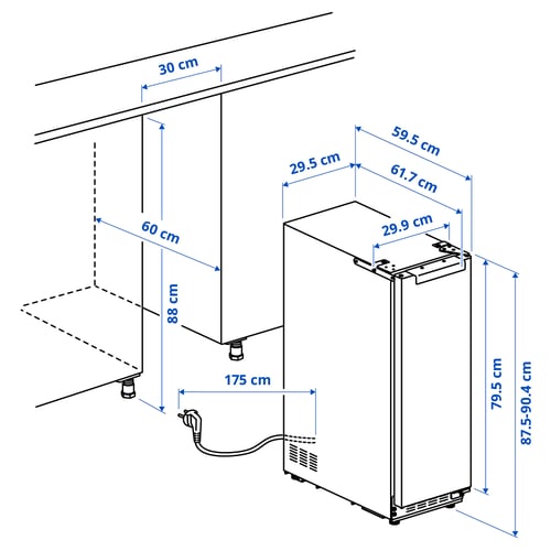 Illustration with measurements for the product: SPELNÄS.