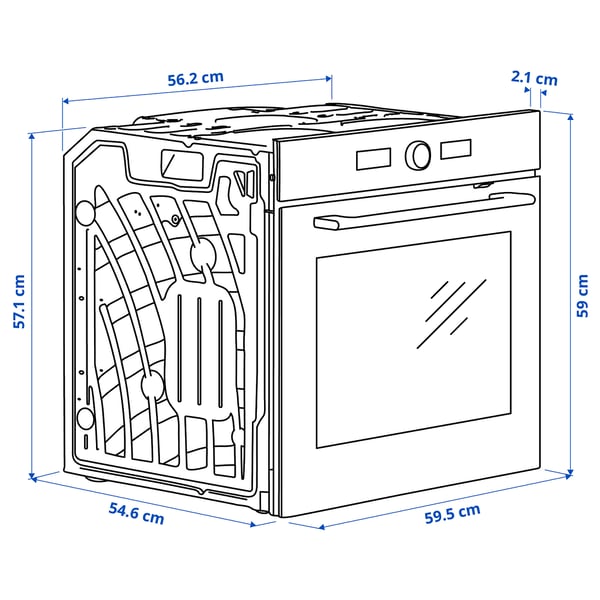 SPJUTBO True fan oven, Grill function black/IKEA 500