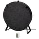 Black ikea STARKVIND air purifier with triangular stand & small white sensor.