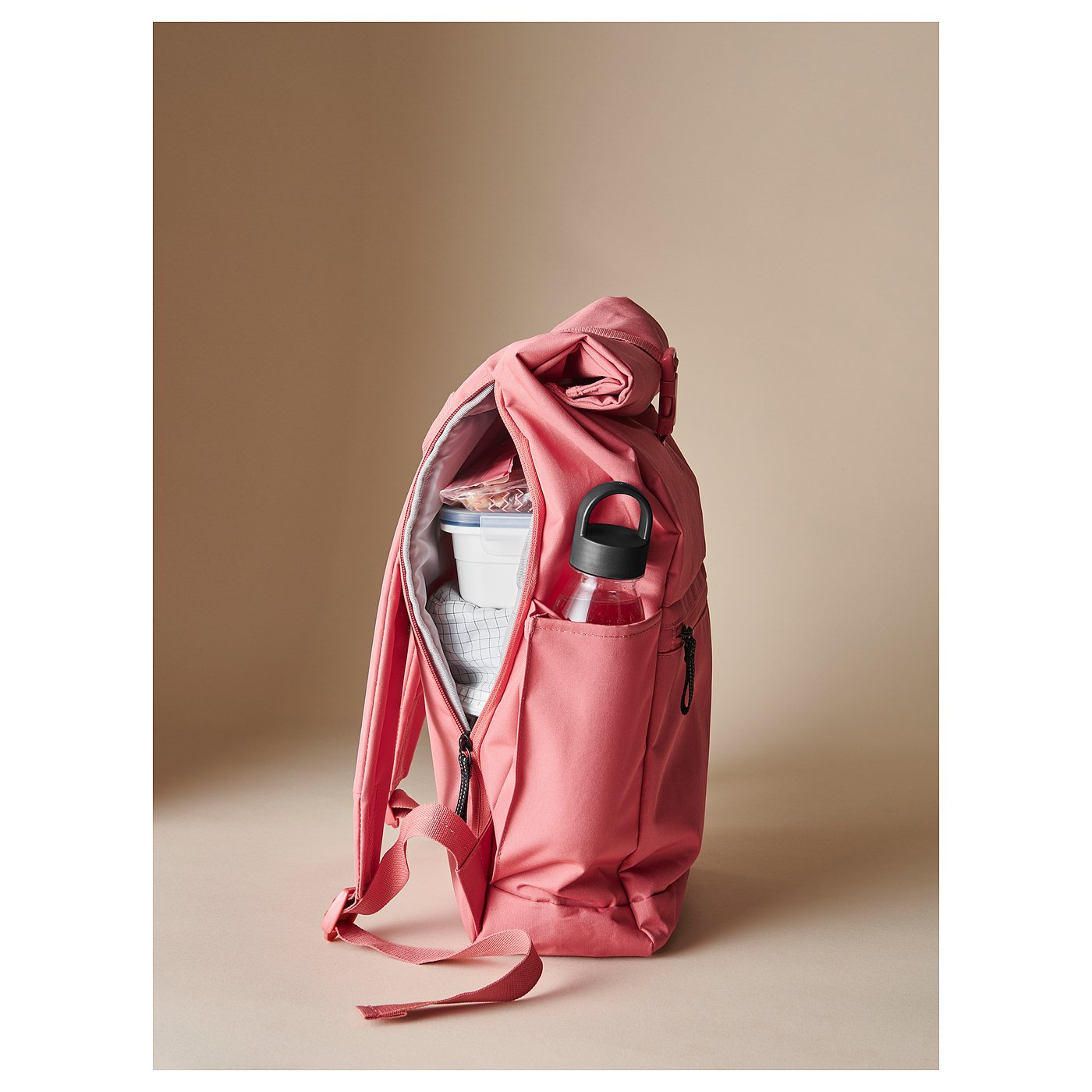 pink red backpack