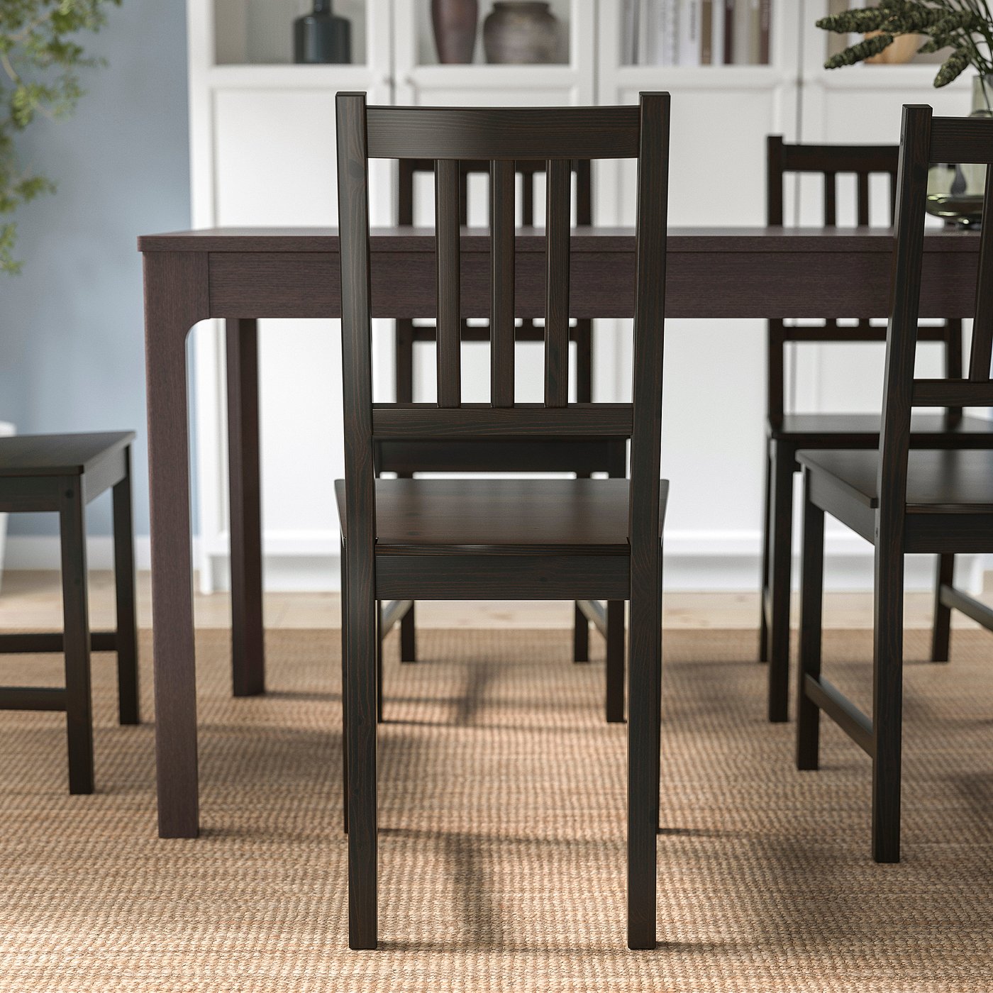 イケア STEFANダイニングチェア ダークブラウン 4脚 Chair, STEFAN, brown-black - IKEA