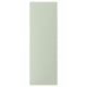 A green STENSUND cabinet door with vertical grooves, made of fibreboard and lacquered for easy cleaning.