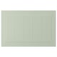 STENSUND cabinet fronts, light green with grooved panels, made of fibreboard, in a rectangular shape.