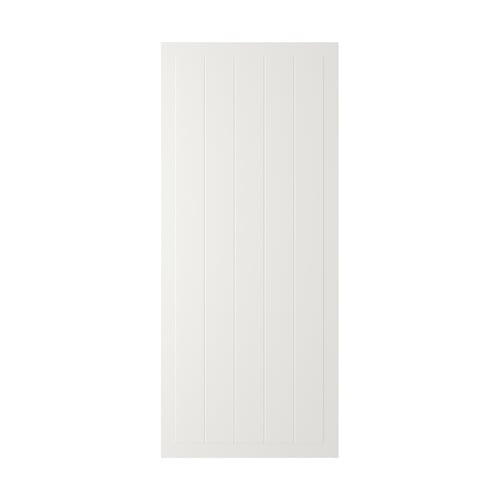 A STENSUND white cabinet door with vertical grooves and a clean design.