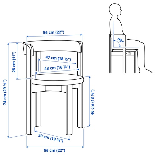 Illustration with measurements for the product: STOCKHOLM 2025.