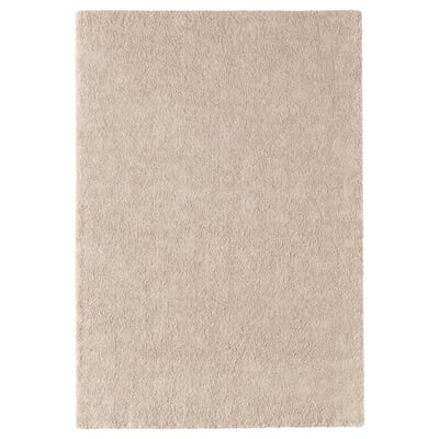 A beige STOENSE rug, rectangular, soft, thick-pile floor mat made from polypropylene, ideal for comfort.