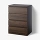 STORKLINTA Chest of 4 drawers, dark brown/oak effect, 70x50x98 cm